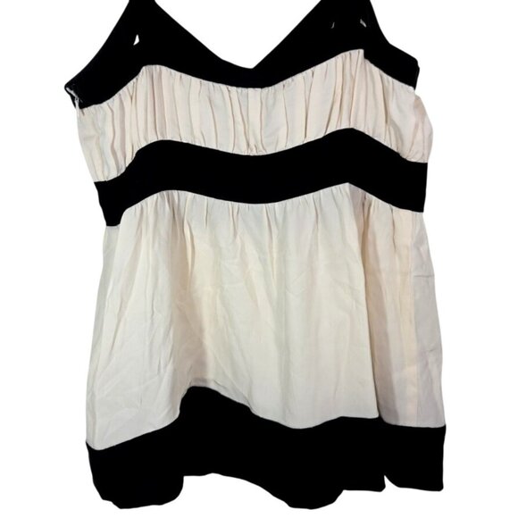 VTG Silk Babydoll Ruffle Contrast White Black Feminine Indie Sleaze Sweet Sz 8 M - Picture 2 of 8
